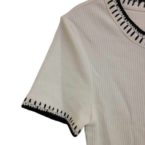 NWT J. Crew Vintage Rib Shrunken T-shirt Contrast Stitch 70'S Retro XS - Picture 6 of 9